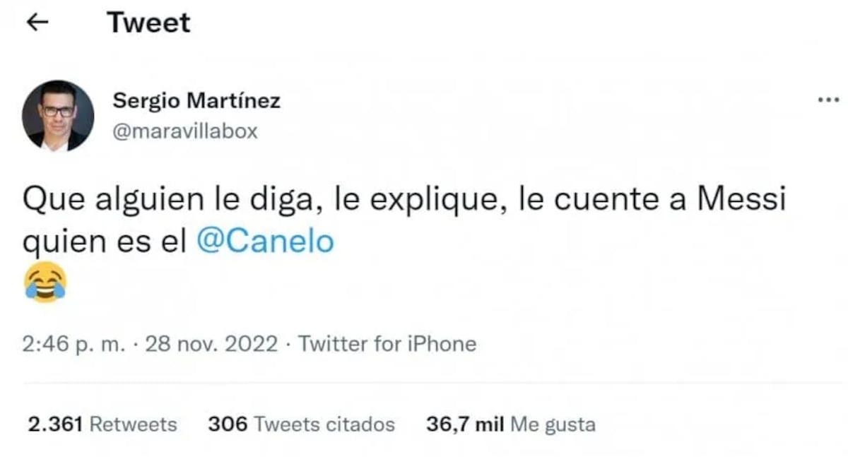 El tuit de Maravilla Martínez en la polémica Canelo-Messi.