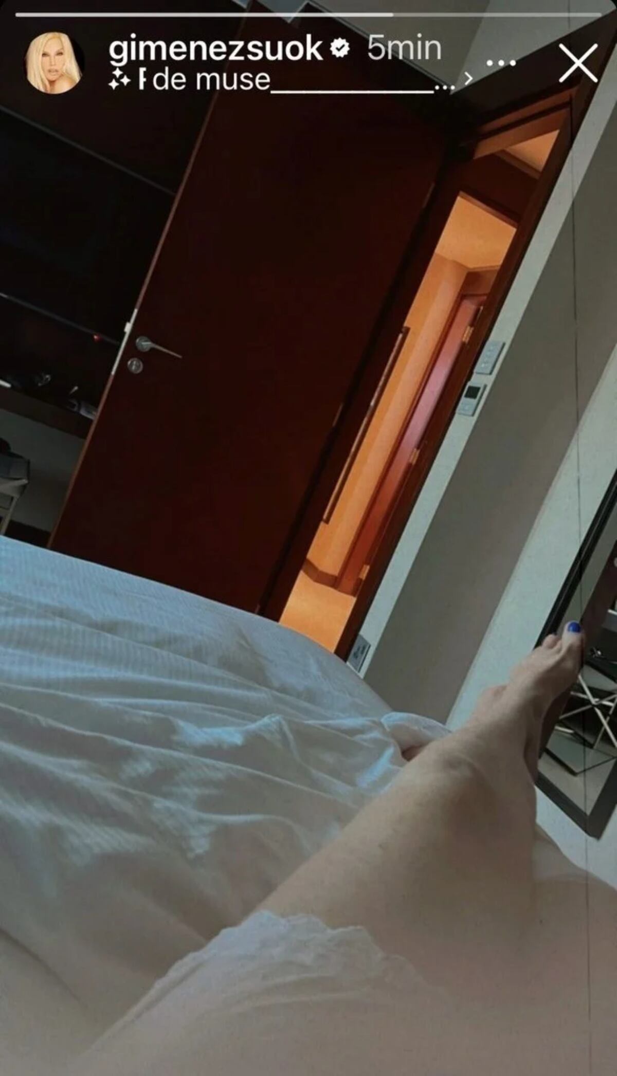 Susana Giménez y su foto privada que subió por error a Instagram (Captura de pantalla)