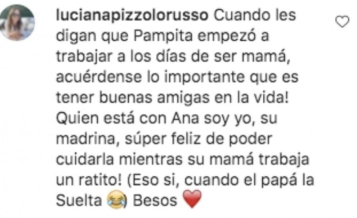 El posteo de la amiga de Pampita