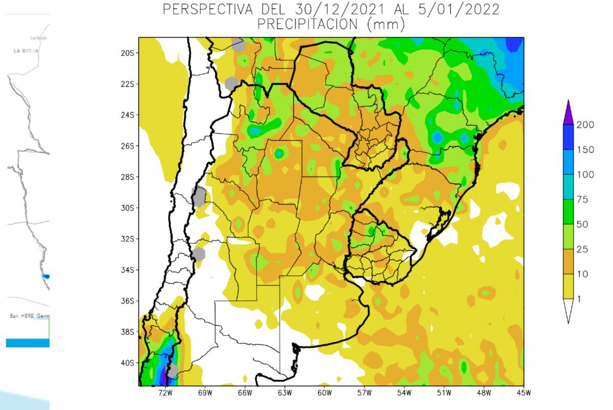 Mapa de lluvias del 31/12/2021