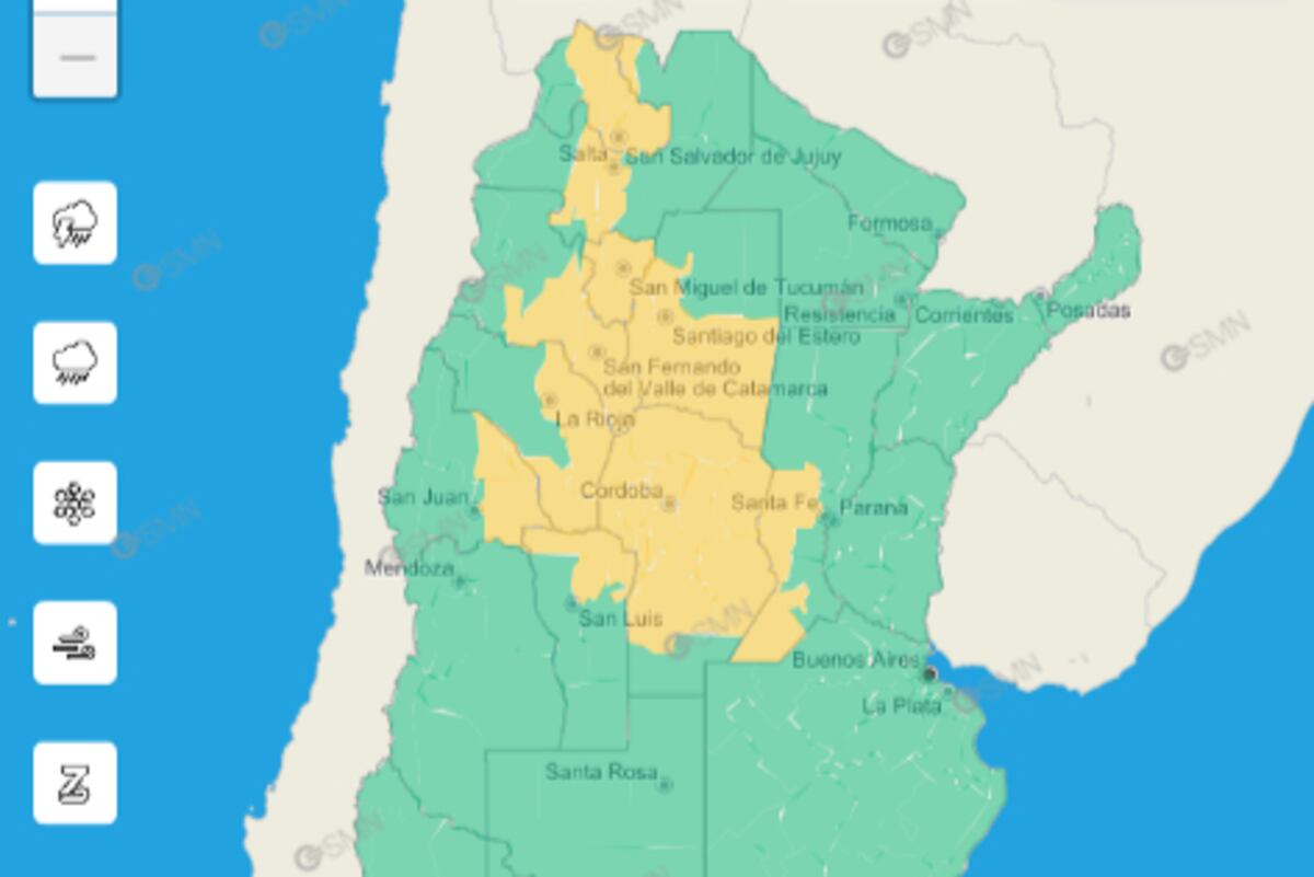 Alerta para este viernes 27 de enero. (SMN)