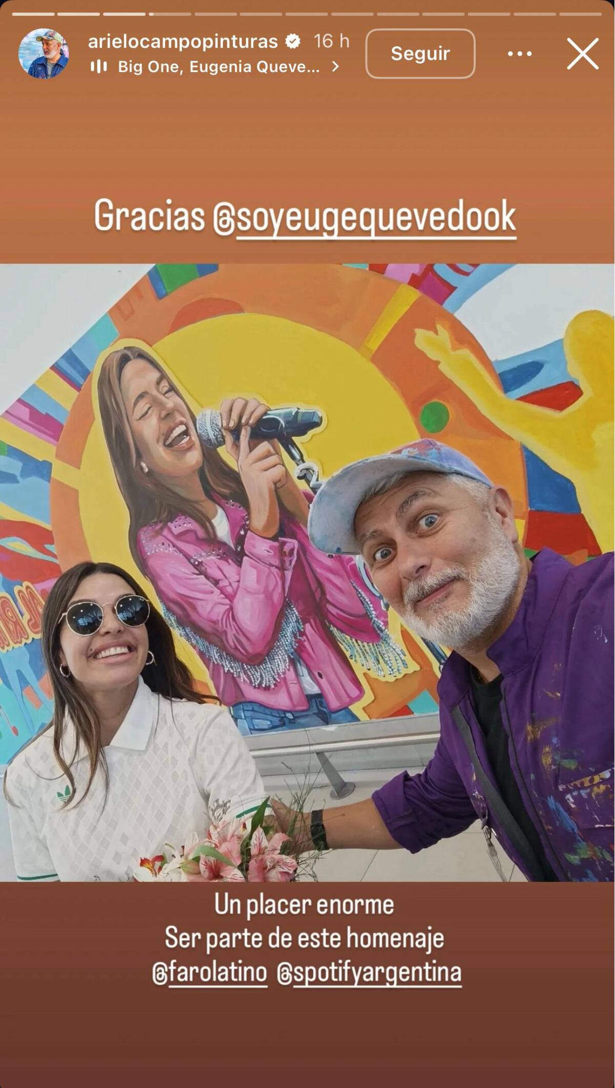 Inauguraron un mural de Euge Quevedo en el Aeropuerto de Córdoba (Captura de pantalla)