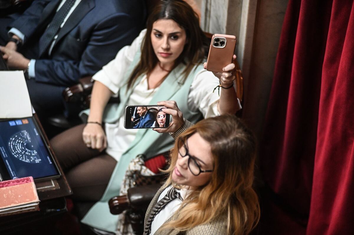Marcela Pagano y Lilia Lemoine a los gritos en Diputados (Gentileza / Federico López Claro)