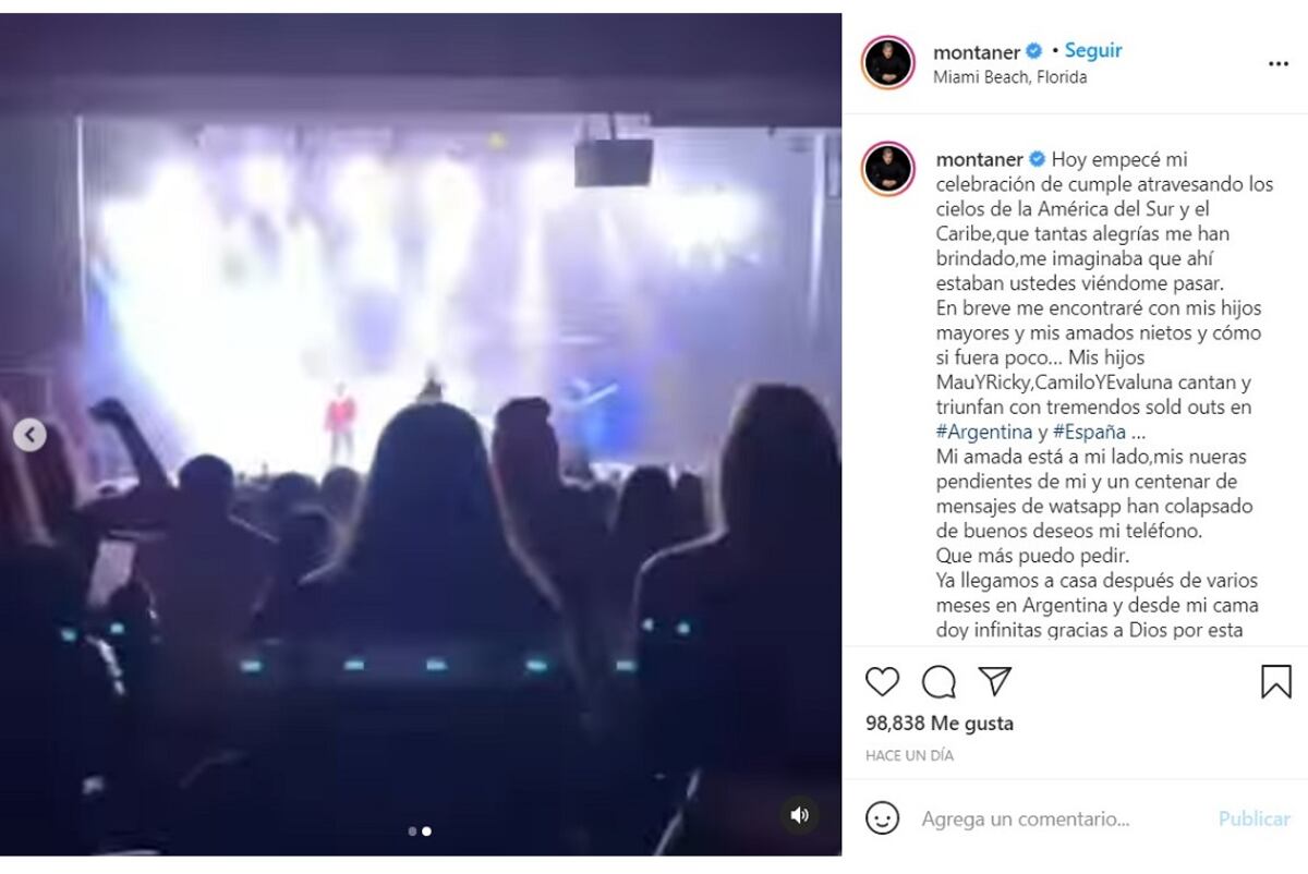 El mensaje del cantante en la red social. (Instagram).