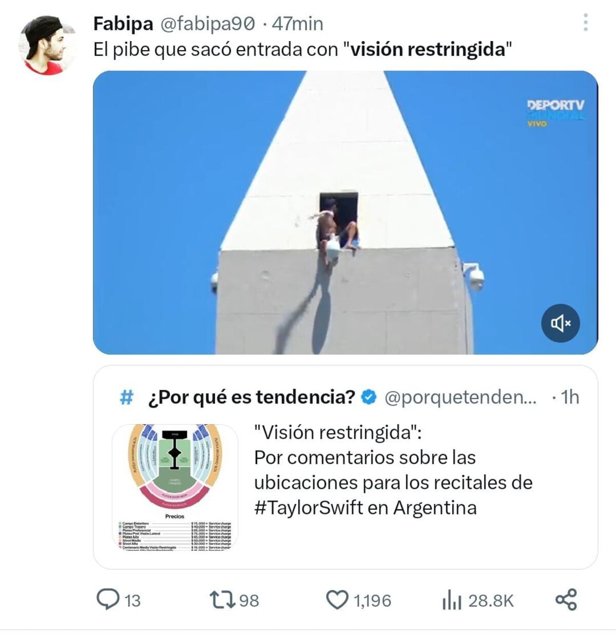 Estallaron los memes por la llegada de Taylor Swift a la Argentina. (Captura)