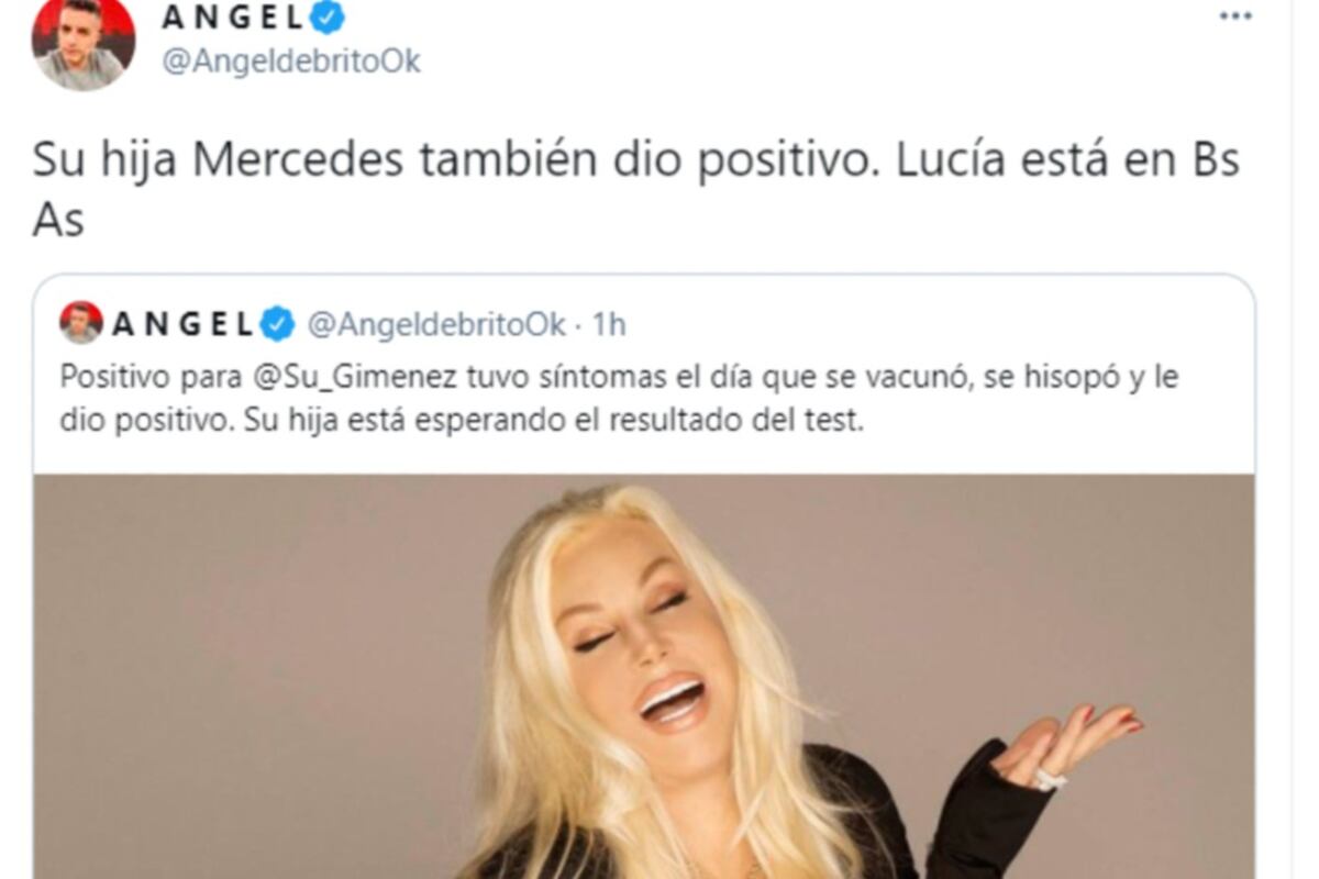 Susana Giménez tiene coronavirus y la noticia la dio Ángel de Brito (Captura de pantalla).
