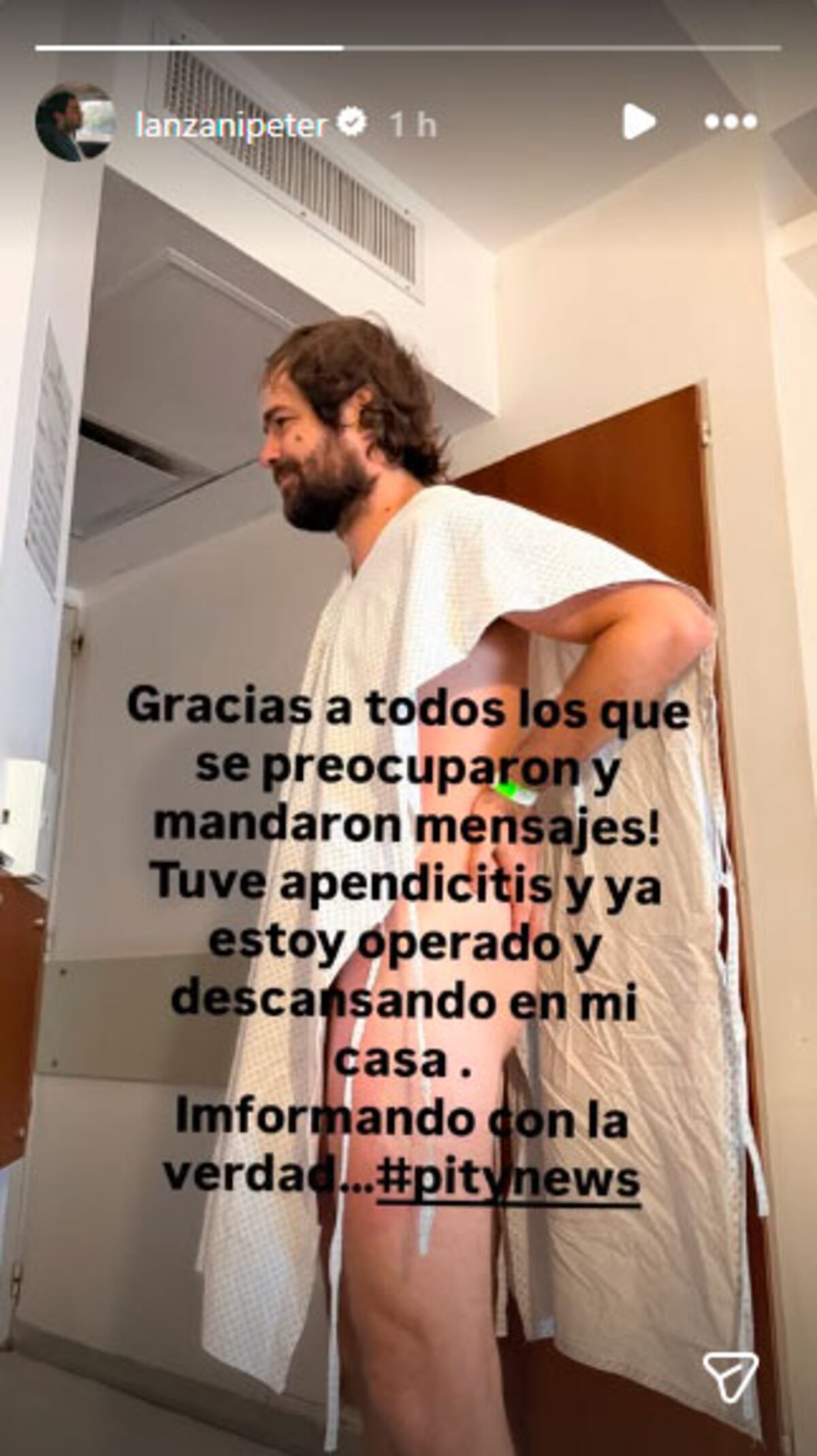 Peter Lanzani. Foto: captura pantalla Instagram