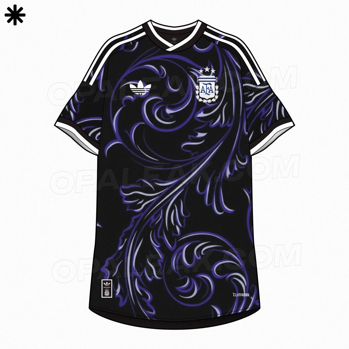 La posible nueva camiseta suplente de la selección argentina (Opaleak)