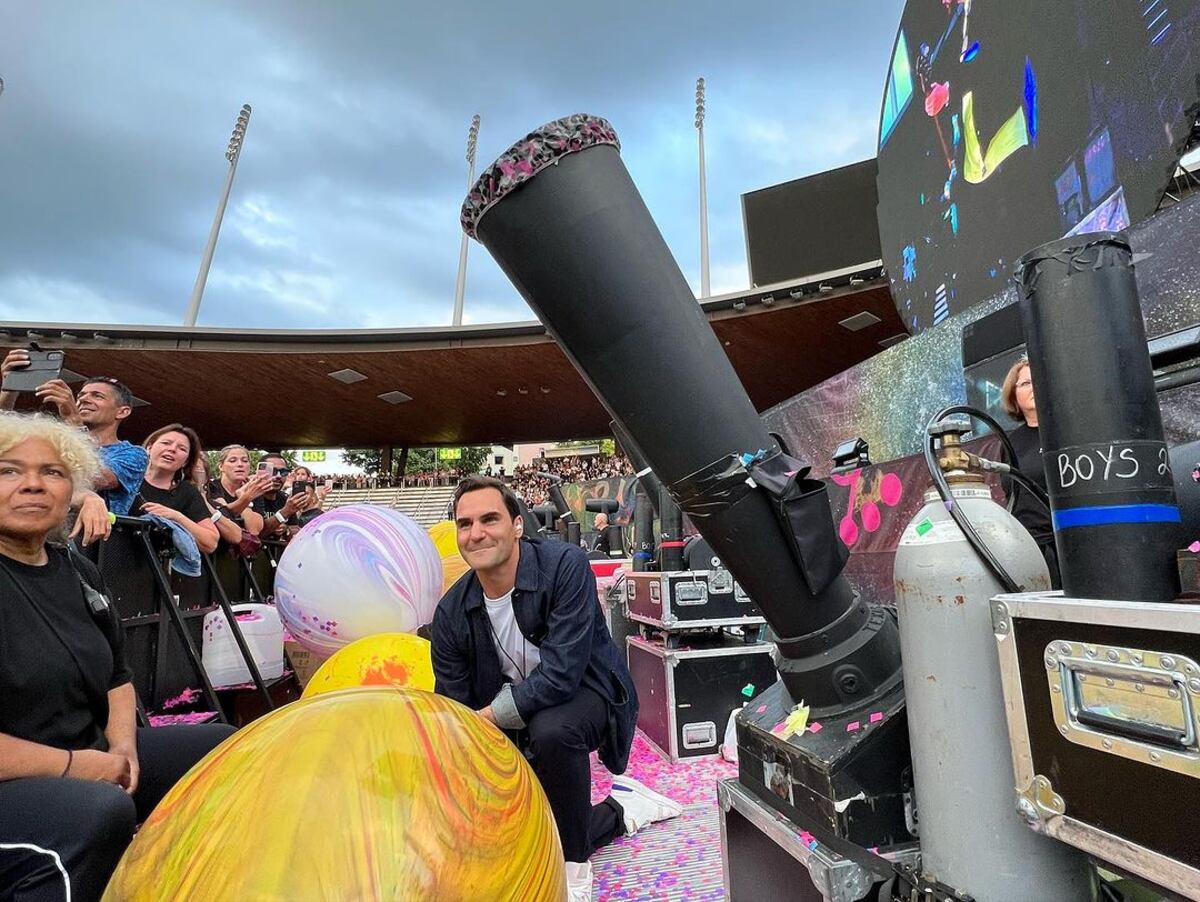 Roger Federer, feliz de haber participado del show de Coldplay en Zúrich. (Instagram @rogerfederer)