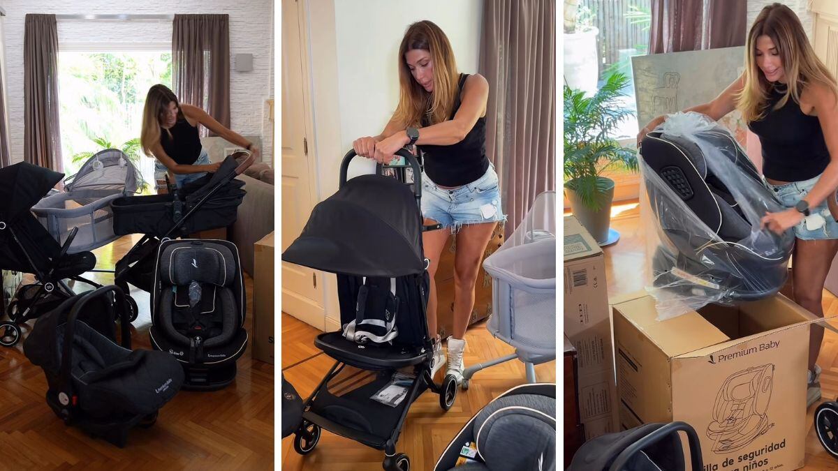 La actriz venezolana mostró con emoción todo el armado de la cuna, el coche y hasta el "huevito" de su nieta.