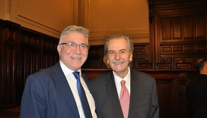 Carlos Matterson junto al ministro de la Corte Suprema Juan Carlos Maqueda (Archivo).