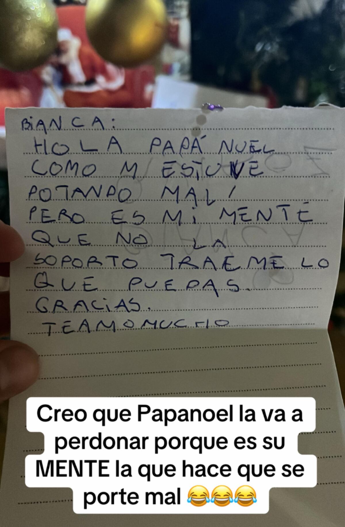 La carta de navidad. (@sabrinalopez190)
