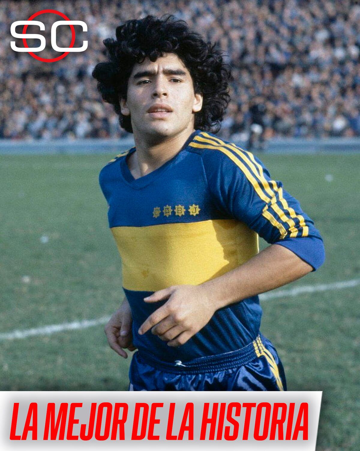 La remera de Boca usada por Diego Maradona. (Foto de ESPN)