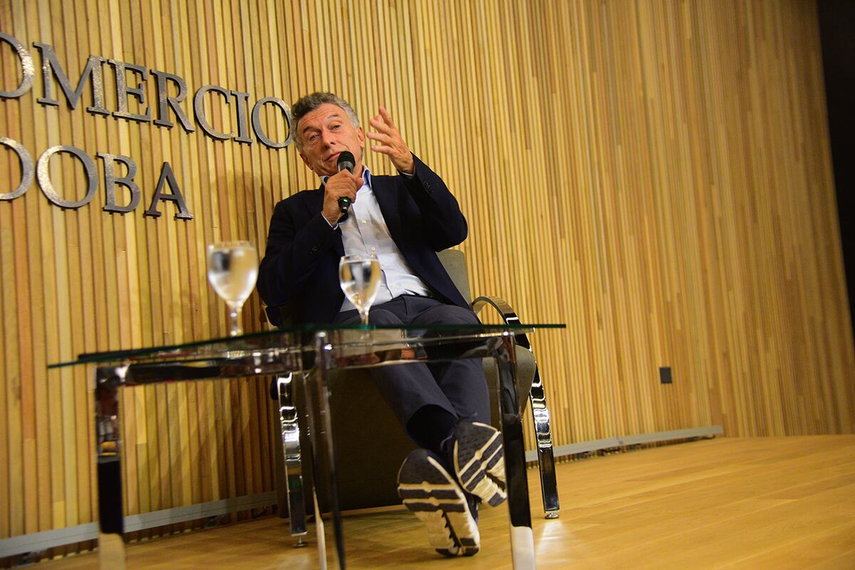 El ex presidente Mauricio Macri en la nueva sede de la Bolsa de Comercio. (Pedro Castillo / La Voz)