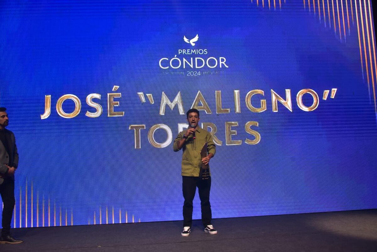 Maligno de Oro, en la entrega de los 𝗣𝗿𝗲𝗺𝗶𝗼𝘀 𝗖𝗼́𝗻𝗱𝗼𝗿 𝟮𝟬𝟮𝟰, que otorga la Agencia Córdoba Deportes. (Facundo Luque / La Voz)