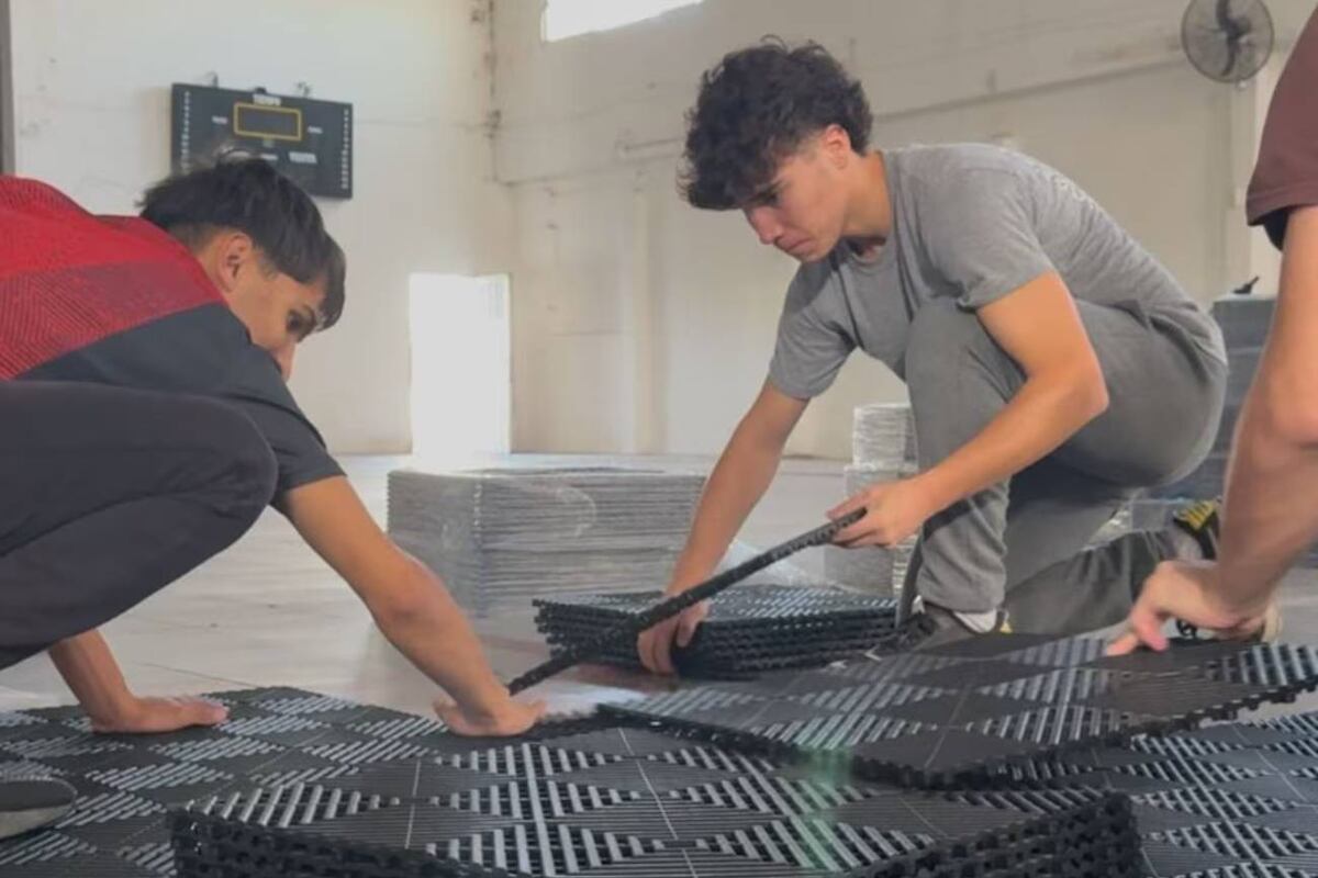 El nuevo piso reciclado de Juventud Alianza de Despeñaderos (Gentileza)