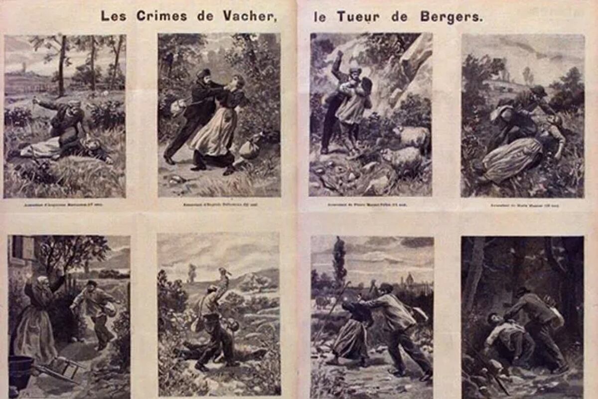 Los crímenes Joseph Vacher, según un periódico ilustrado de la época.