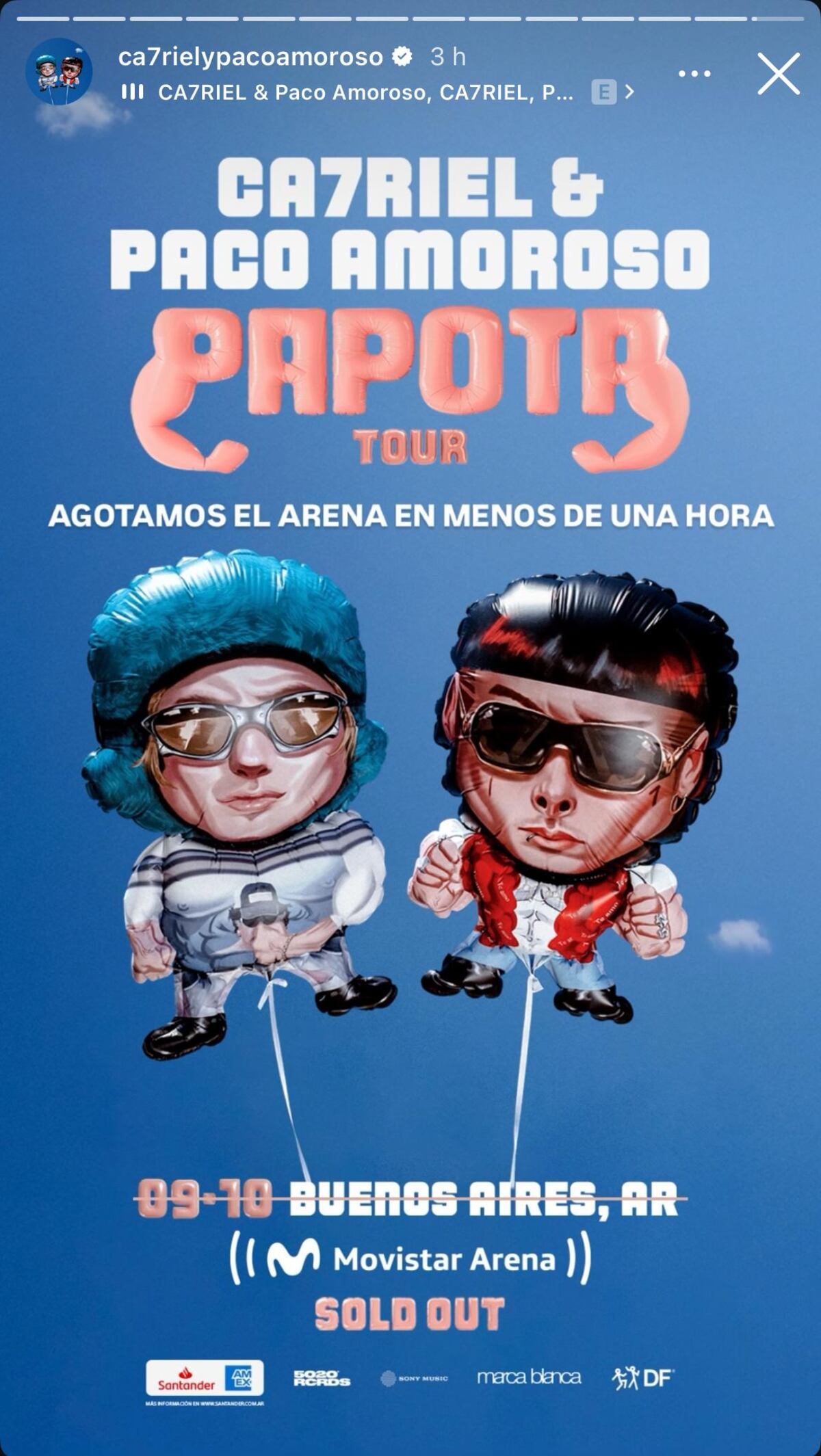 Ca7riel y Paco Amoroso, sold out (Captura de pantalla)