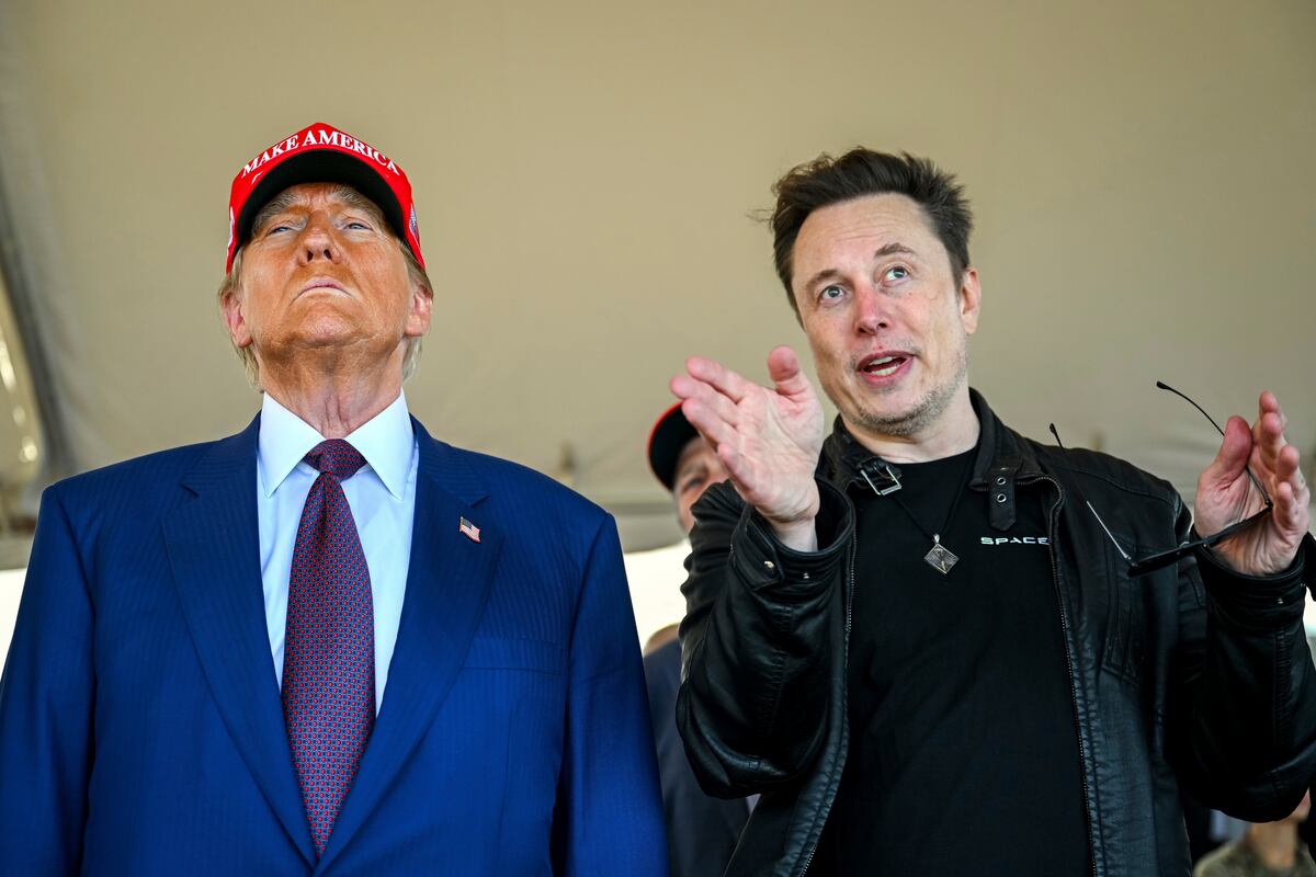 El presidente electo estadounidense Donald Trump junto al magnate Elon Musk.