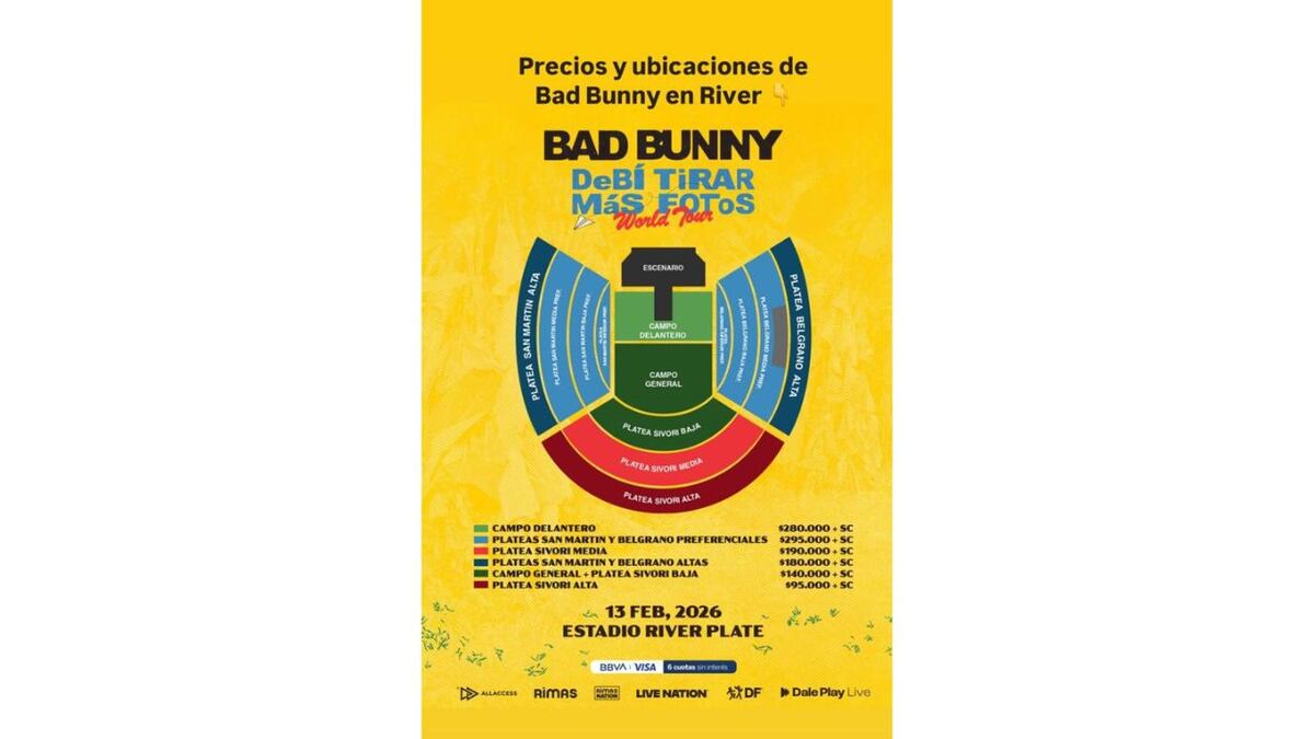 Bad Bunny en Argentina 2026: cuándo salen las entradas a la venta y cuánto cuestan