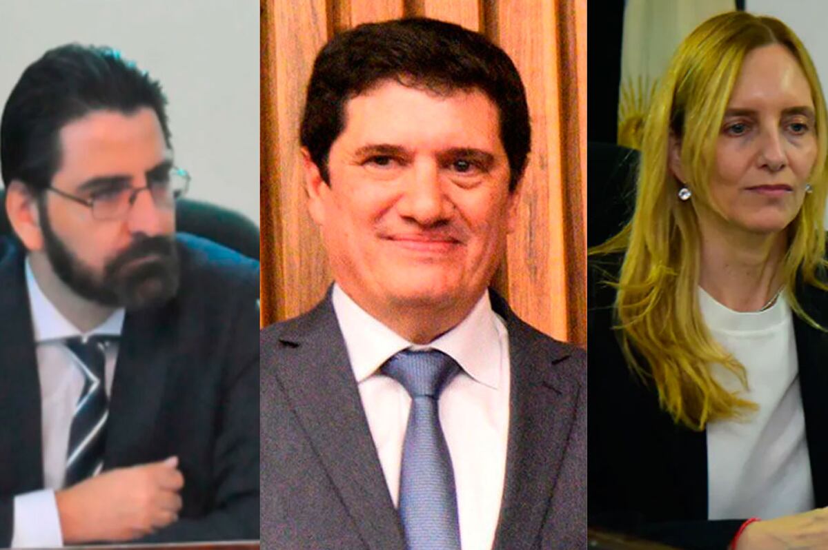 Los jueces que condenaron a la banda: Julián Falcucci, Facundo Zapiola y Carolina Prado. (La Voz/Archivo)