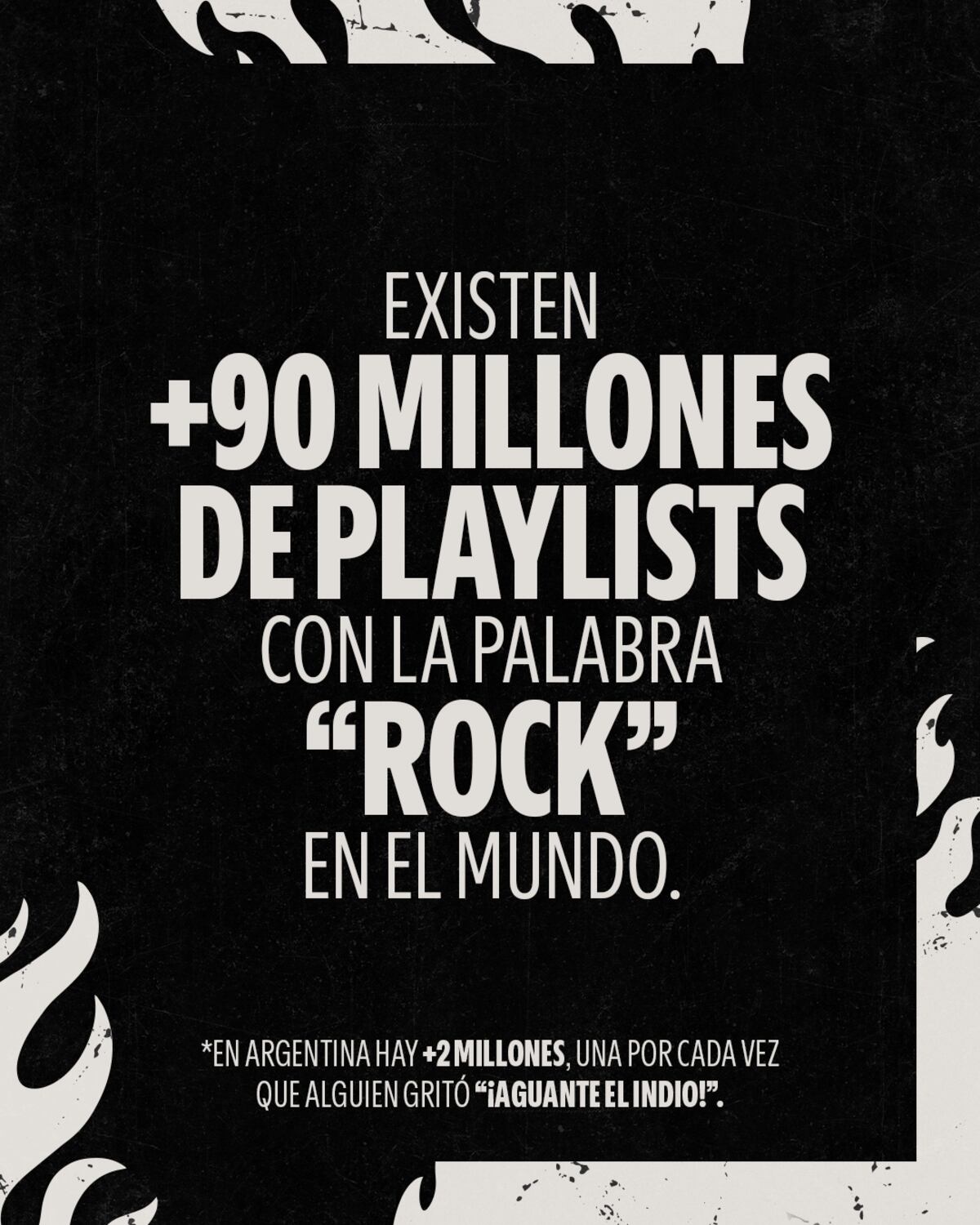 Placas de un informe de Spotify sobre Rock Nacional. (Spotify)