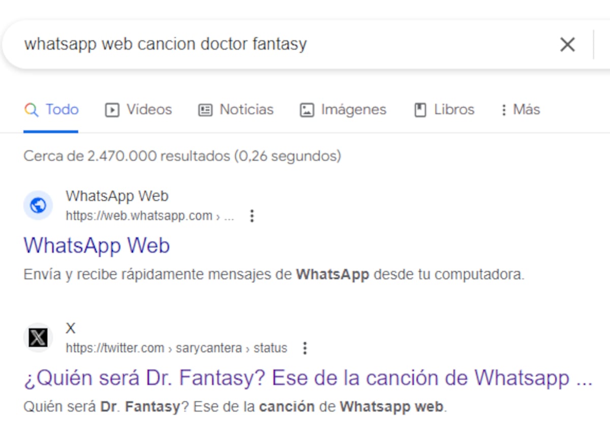 Cuando se busca la versión de escritorio de WhatsApp Web.