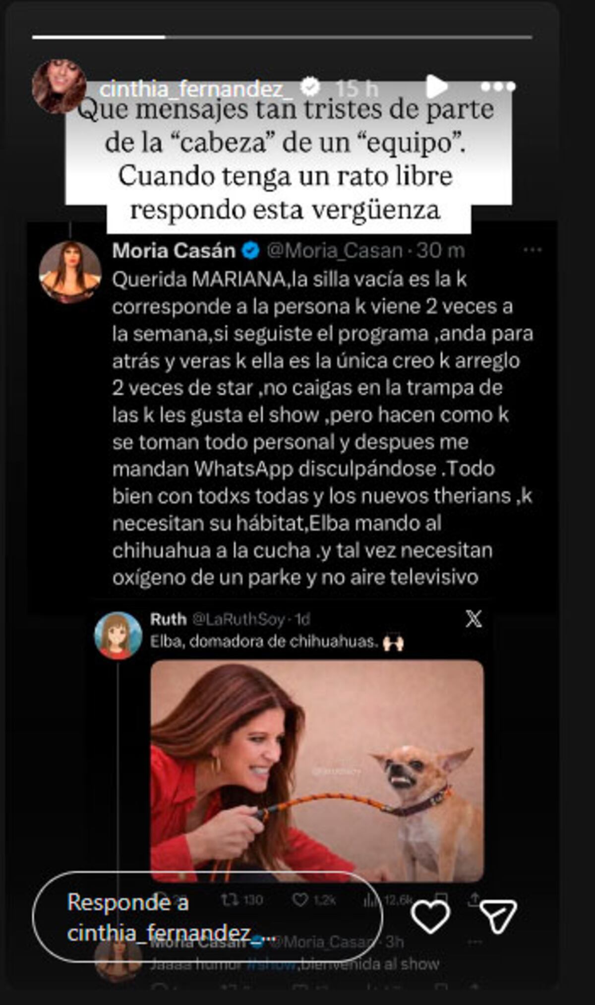 Cinthia Fernández. Foto: captura pantalla.