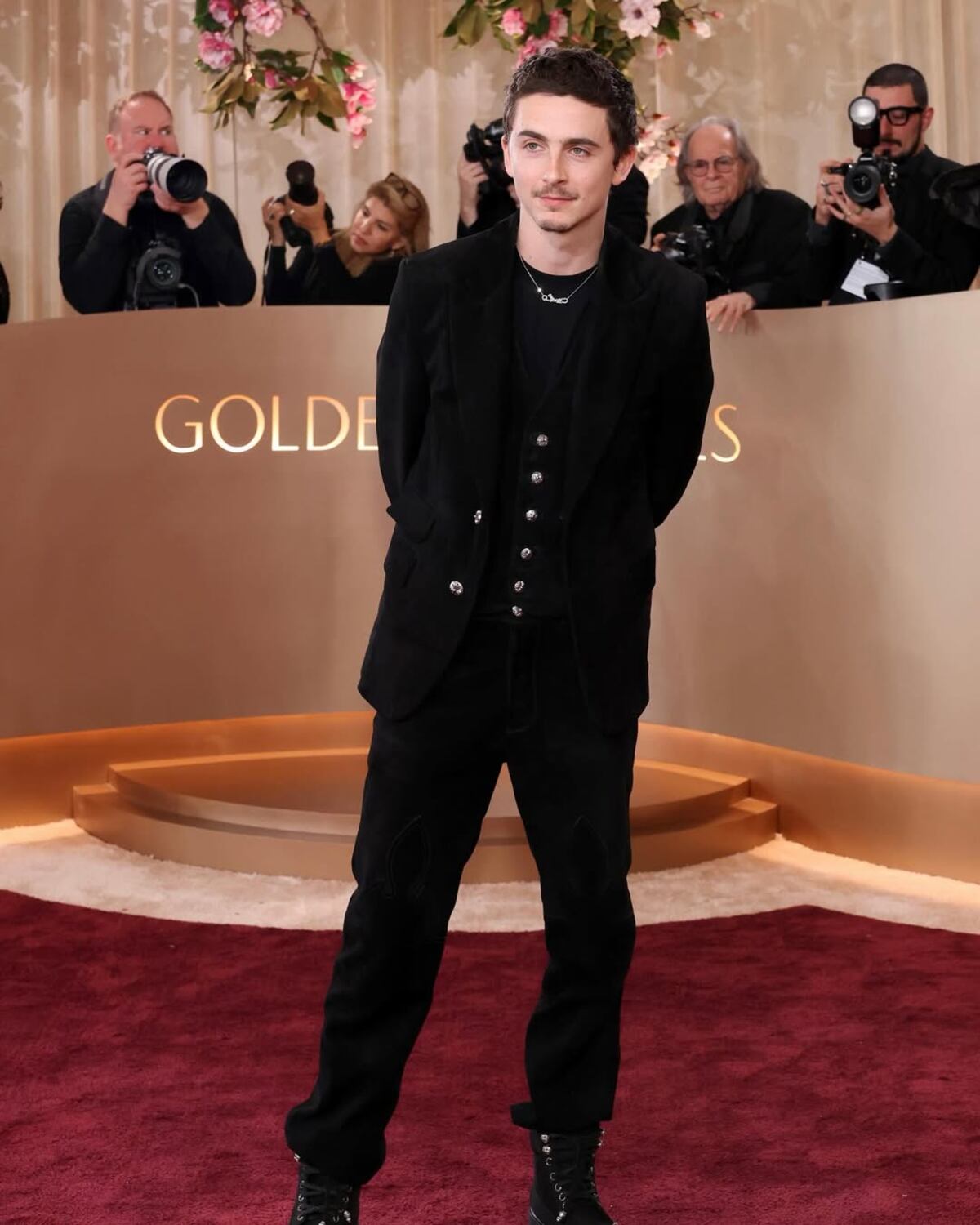 Timothé Chalamet en los Globos de Oro.