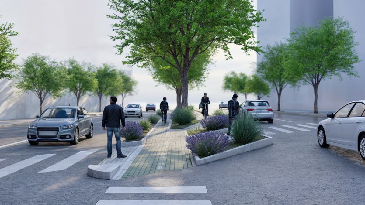 Render de la intervención que se ejecuta en la avenida Ambrosio Olmos (Municipalidad de Córdoba).