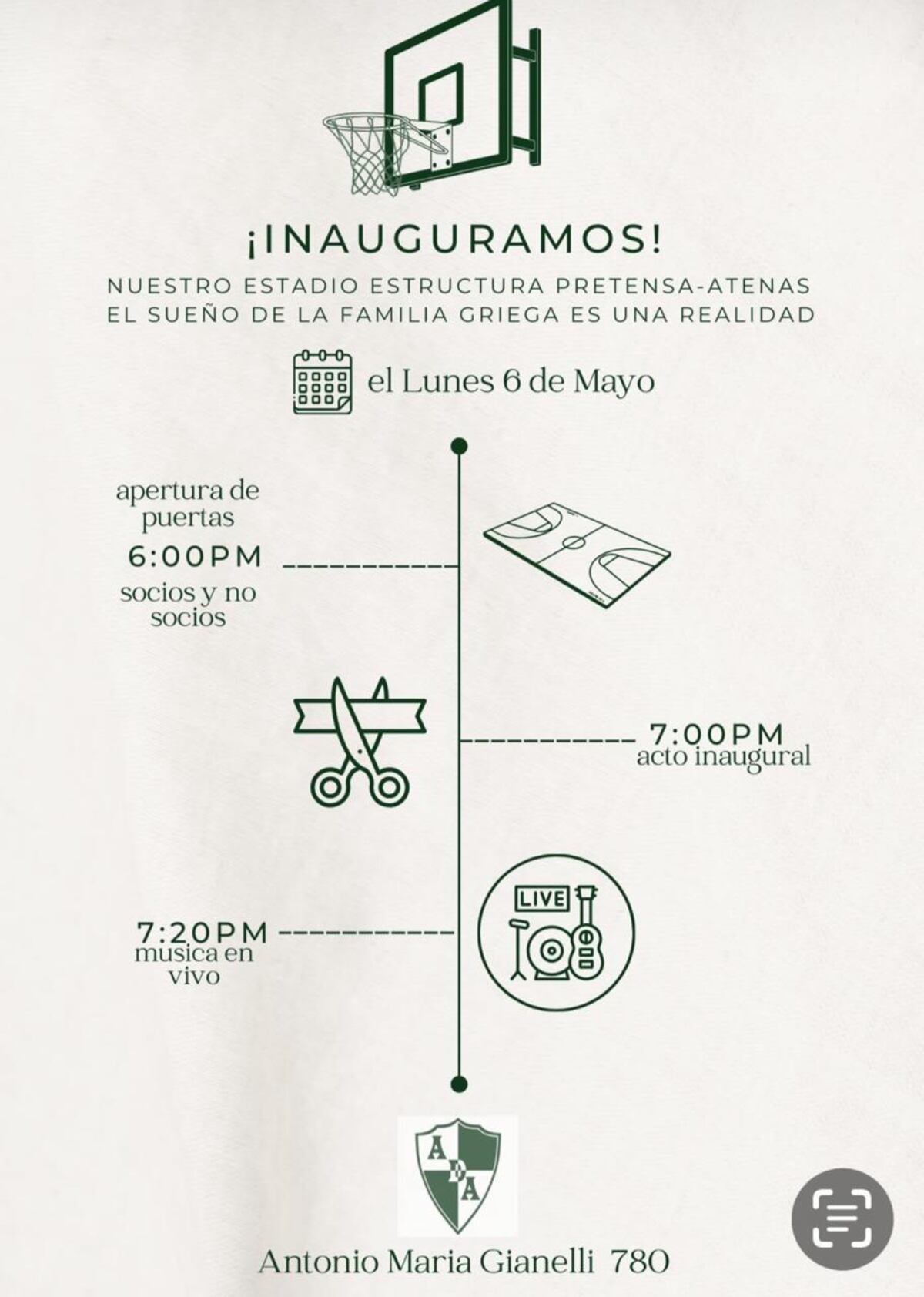 Las actividades en la inauguración del estadio de Atenas.