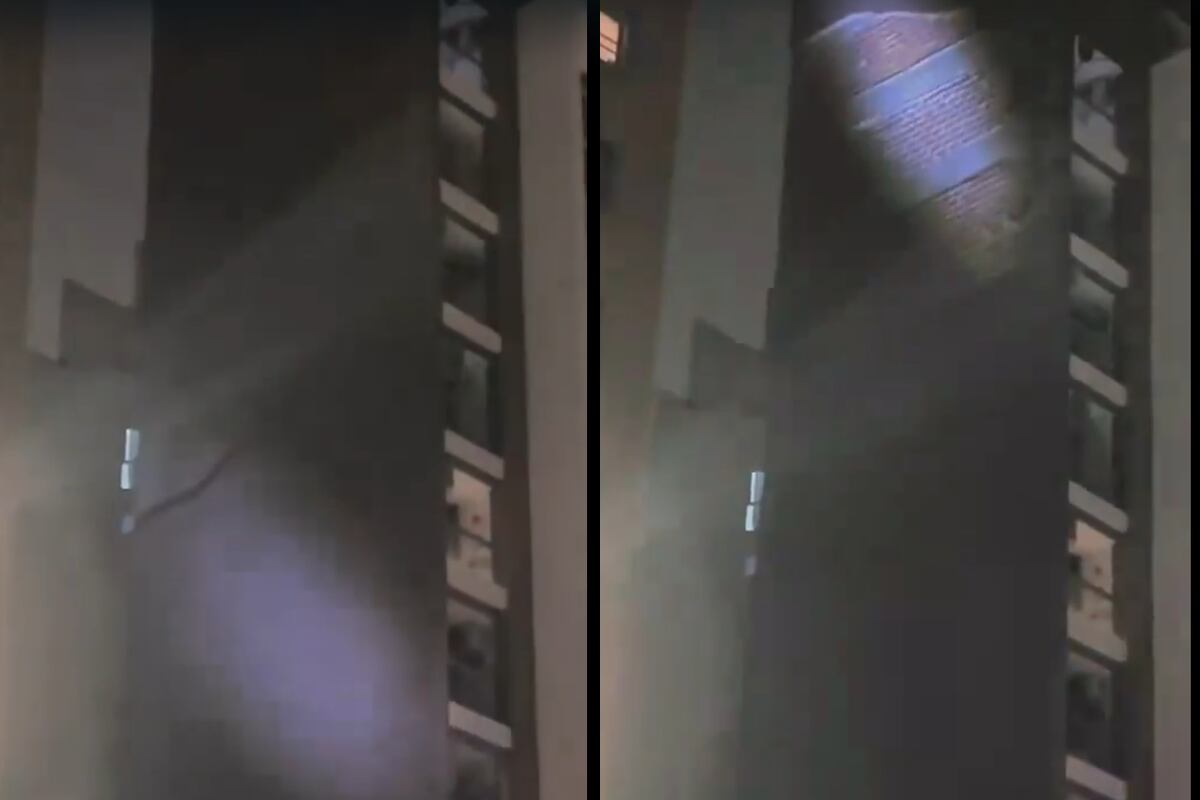Derrumbe fatal en Córdoba. Así quedó el edificio en Güemes. (Captura de video)
