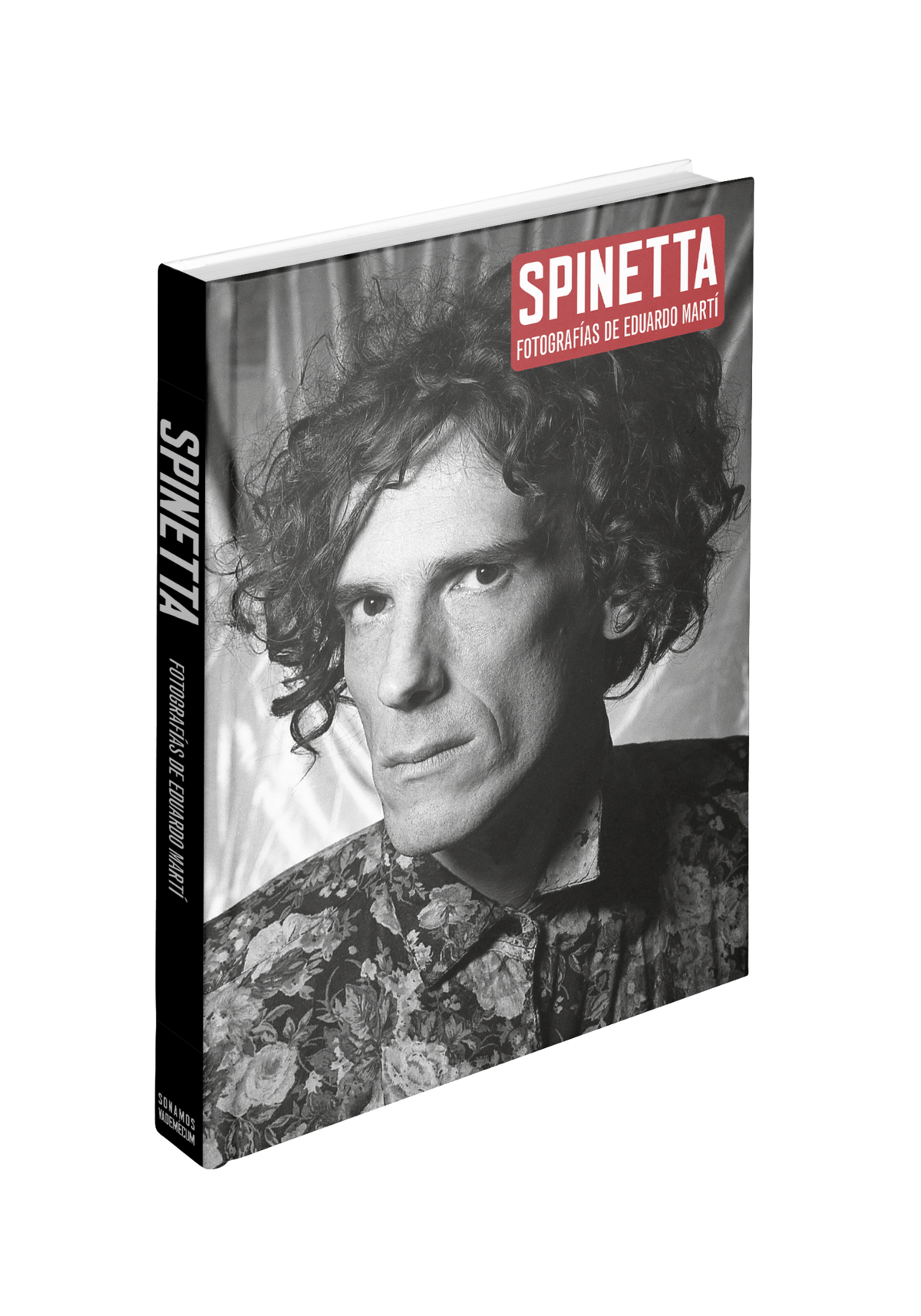 La tapa de "Spinetta (Fotografías de Eduardo Martí)", libro que se publicará el mes próximo. (Vademécum)