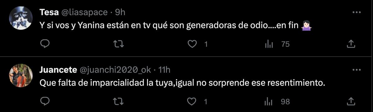 Algunos de los comentarios en contra de la opinión de Ana Laura. (Foto: Captura de pantalla)
