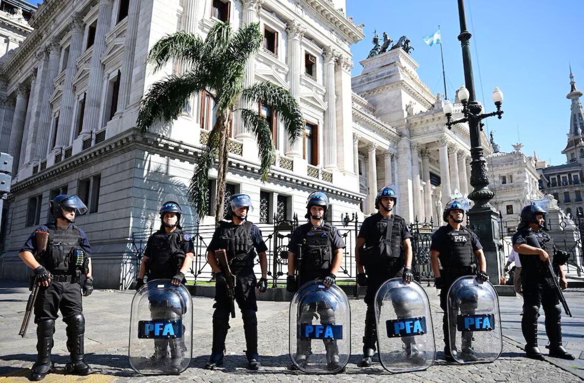 Buenos Aires. Congreso blindado antes de la marcha de este miércoles (Gentileza).