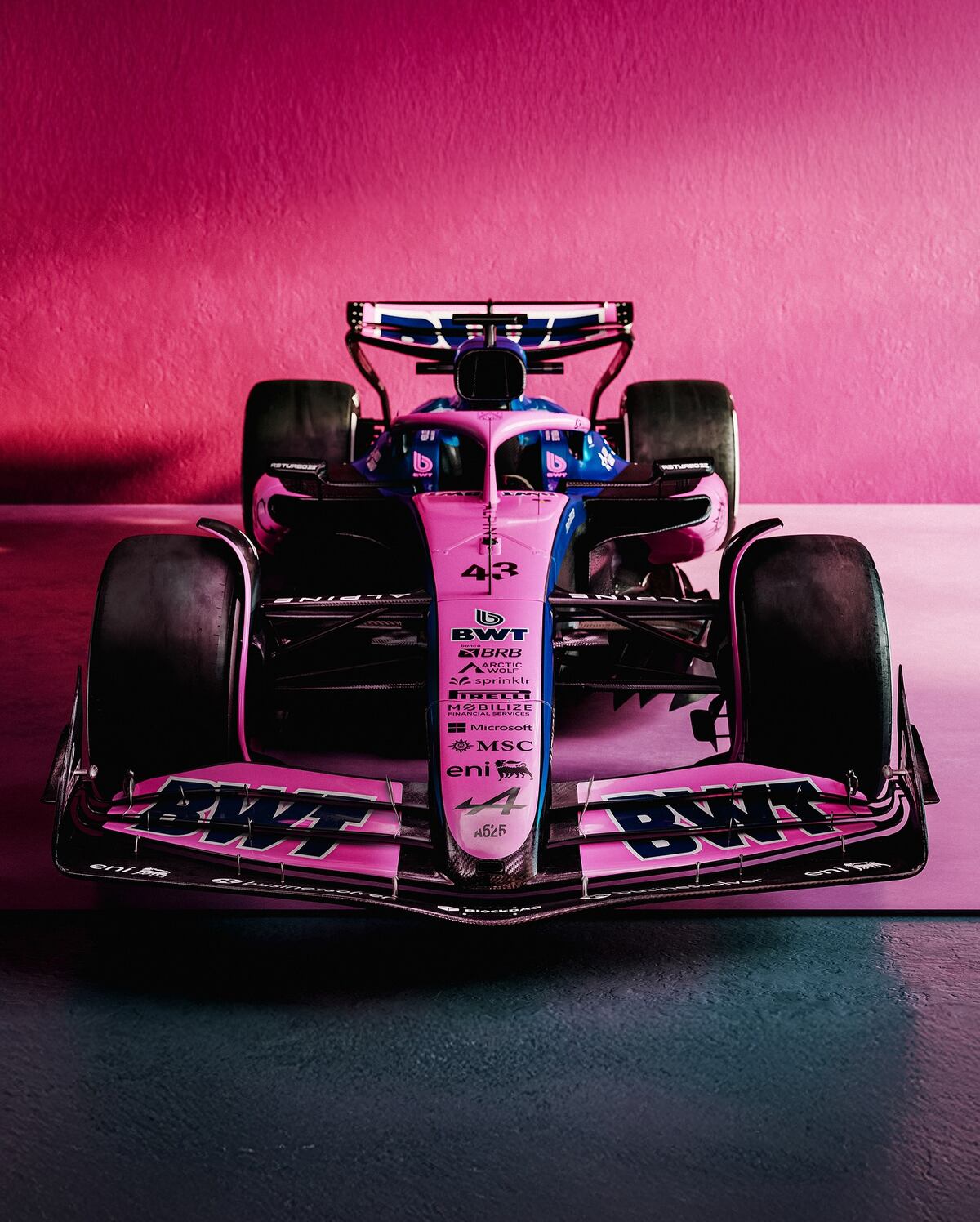 Alpine sorprende con un diseño rosa y temática de casino para el GP de Las Vegas. (Prensa Alpine).