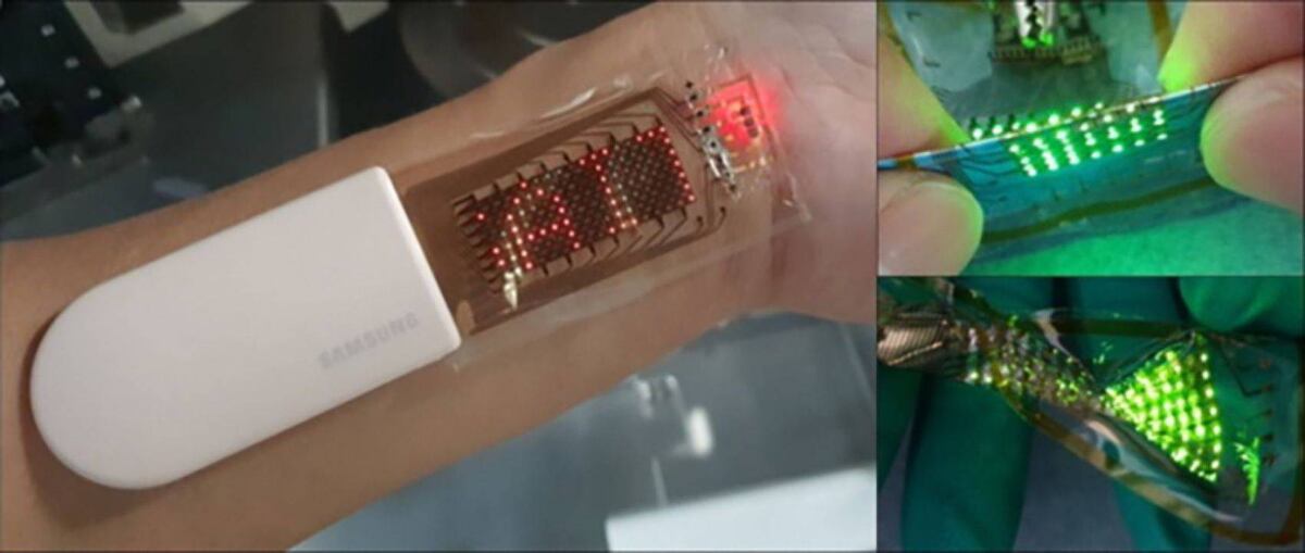 El invento de Samsung es capaz de medir la frecuencia cardiaca y mostrarla en el panel en tiempo real.