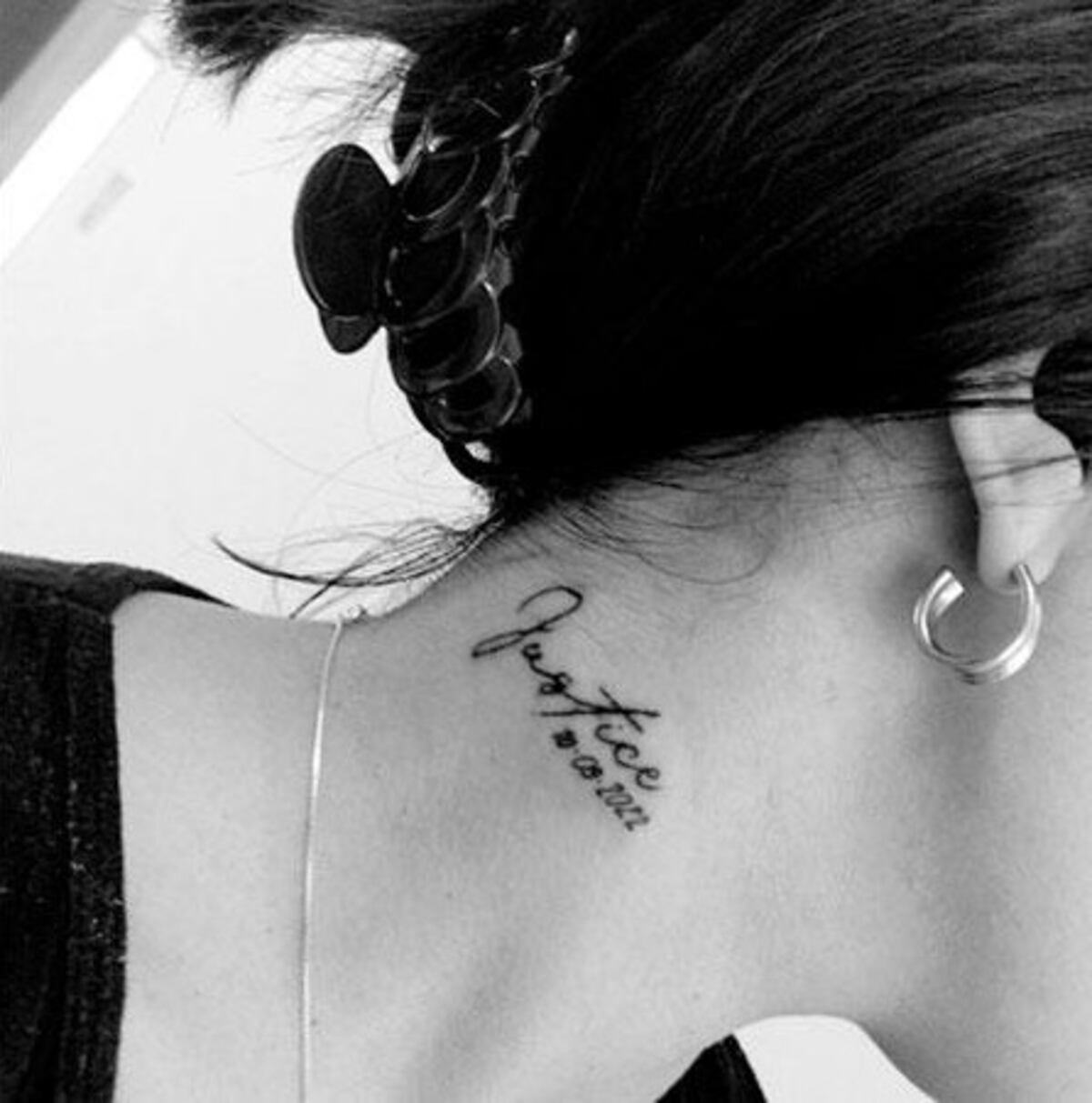 El tatuaje de Ludmila, una fan cordobesa de Justin. (Twitter @ludmi_pagani17)