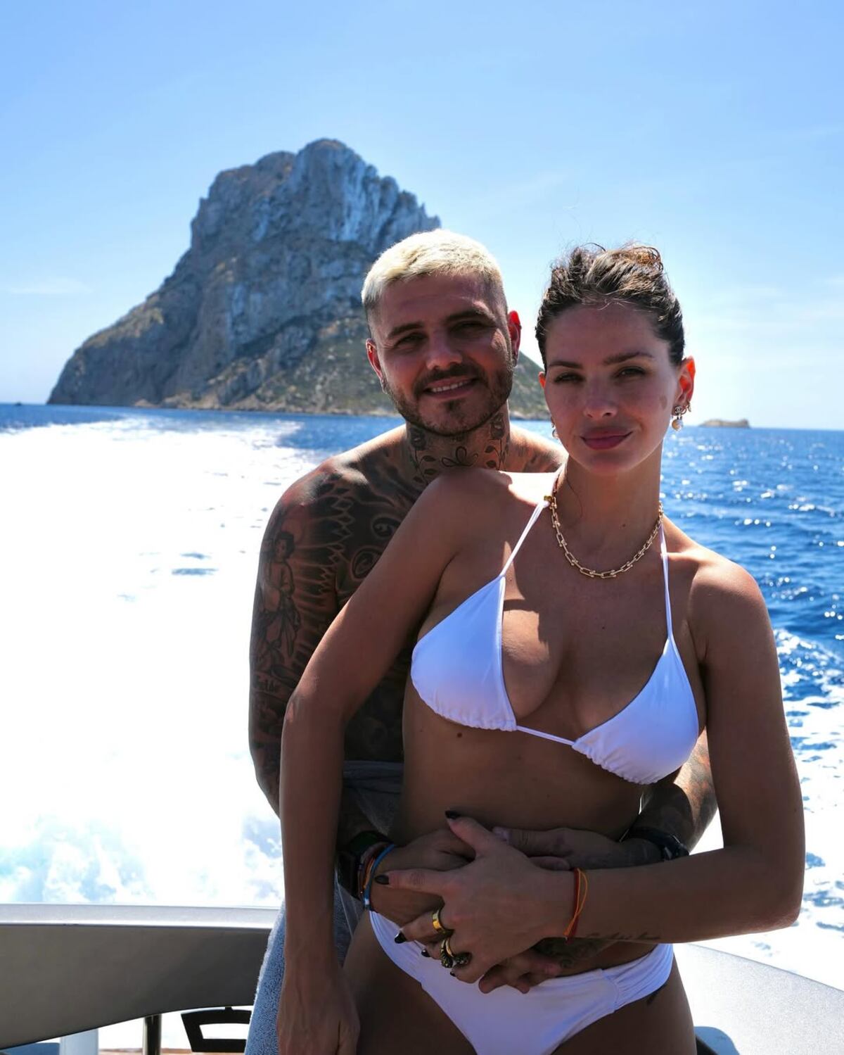 China Suárez y Mauro Icardi en Ibiza (Instagram)