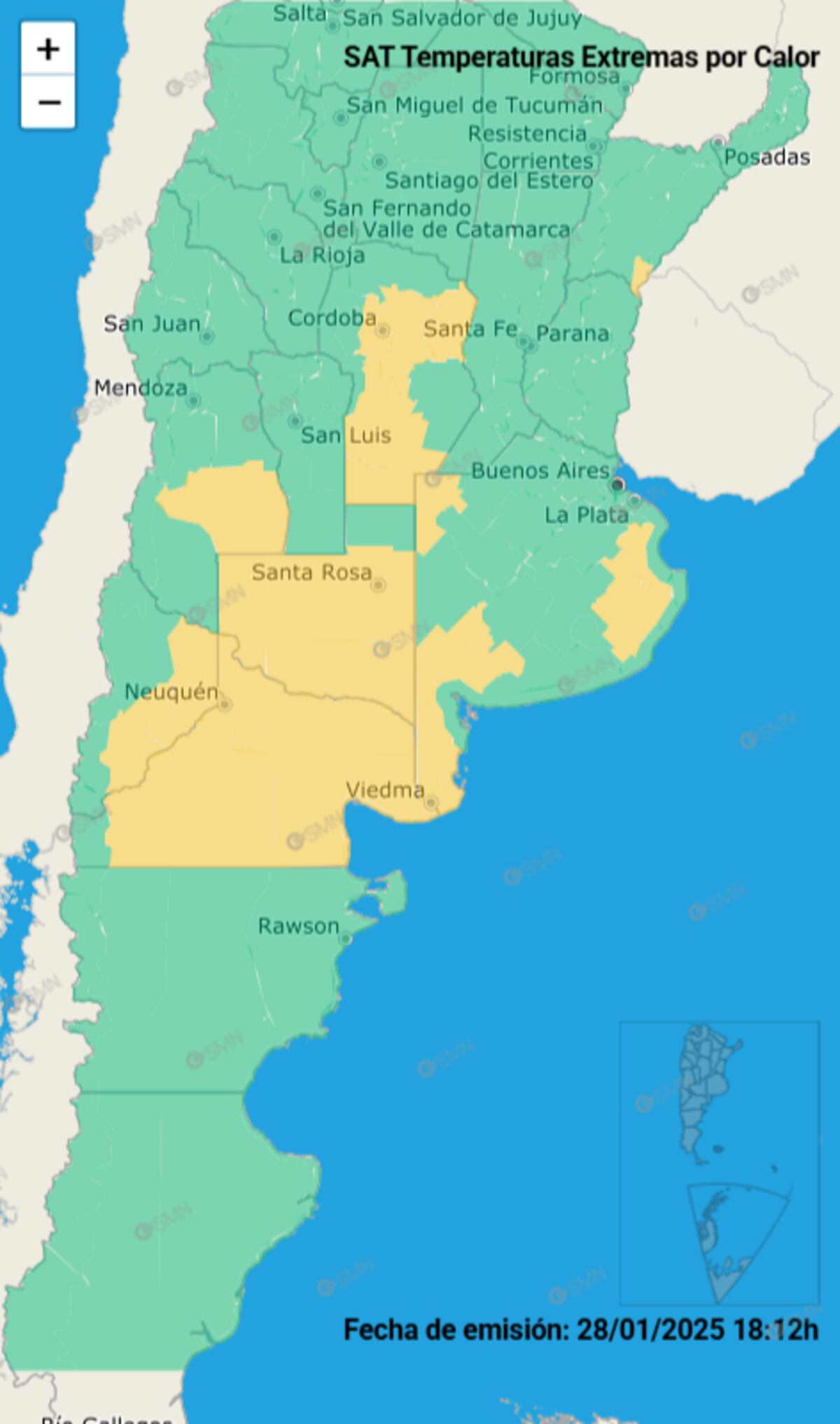 Córdoba y otras seis provincias bajo alerta amarilla por temperaturas extremas.