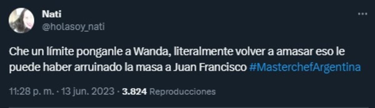 ¿Wanda Nara y Juan Francisco? Locura por el supuesto romance entre la conductora y el participante de "MasterChef" (Captura de pantalla)