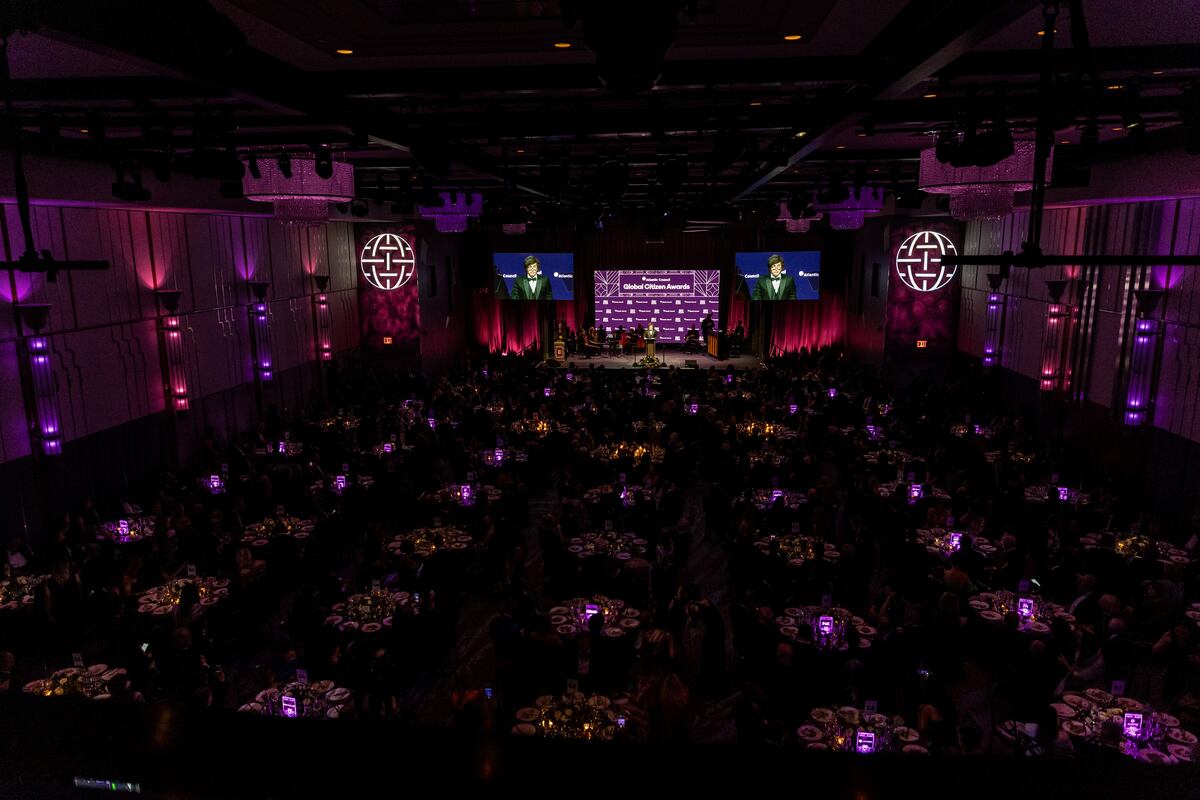 Gala de premios del Atlantic Council, con la participación del presidente argentino Javier Milei. (AP)