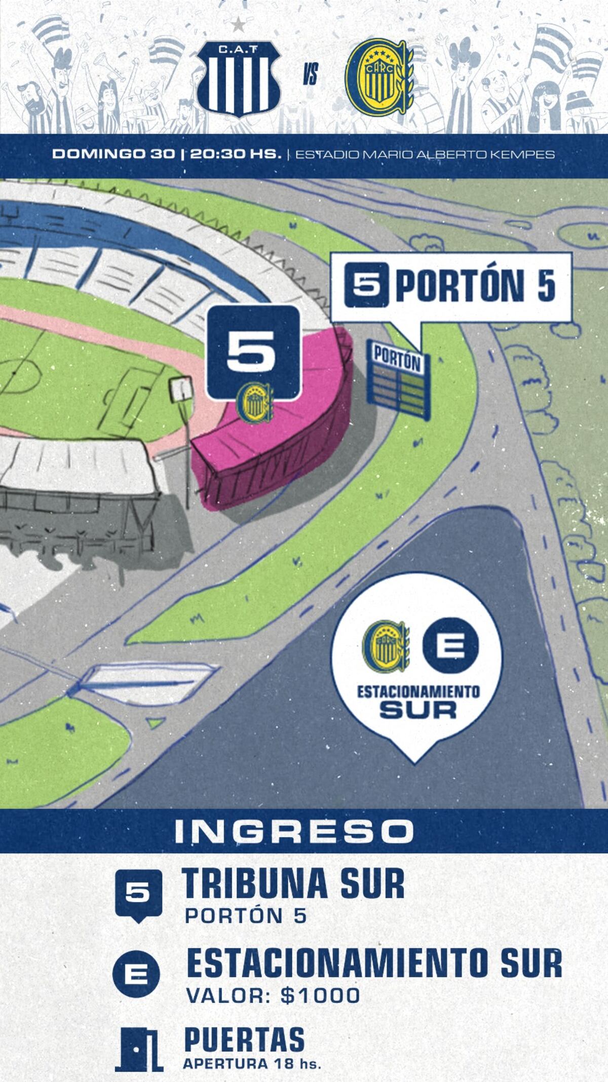 Acceso de los hinchas de Rosario Central