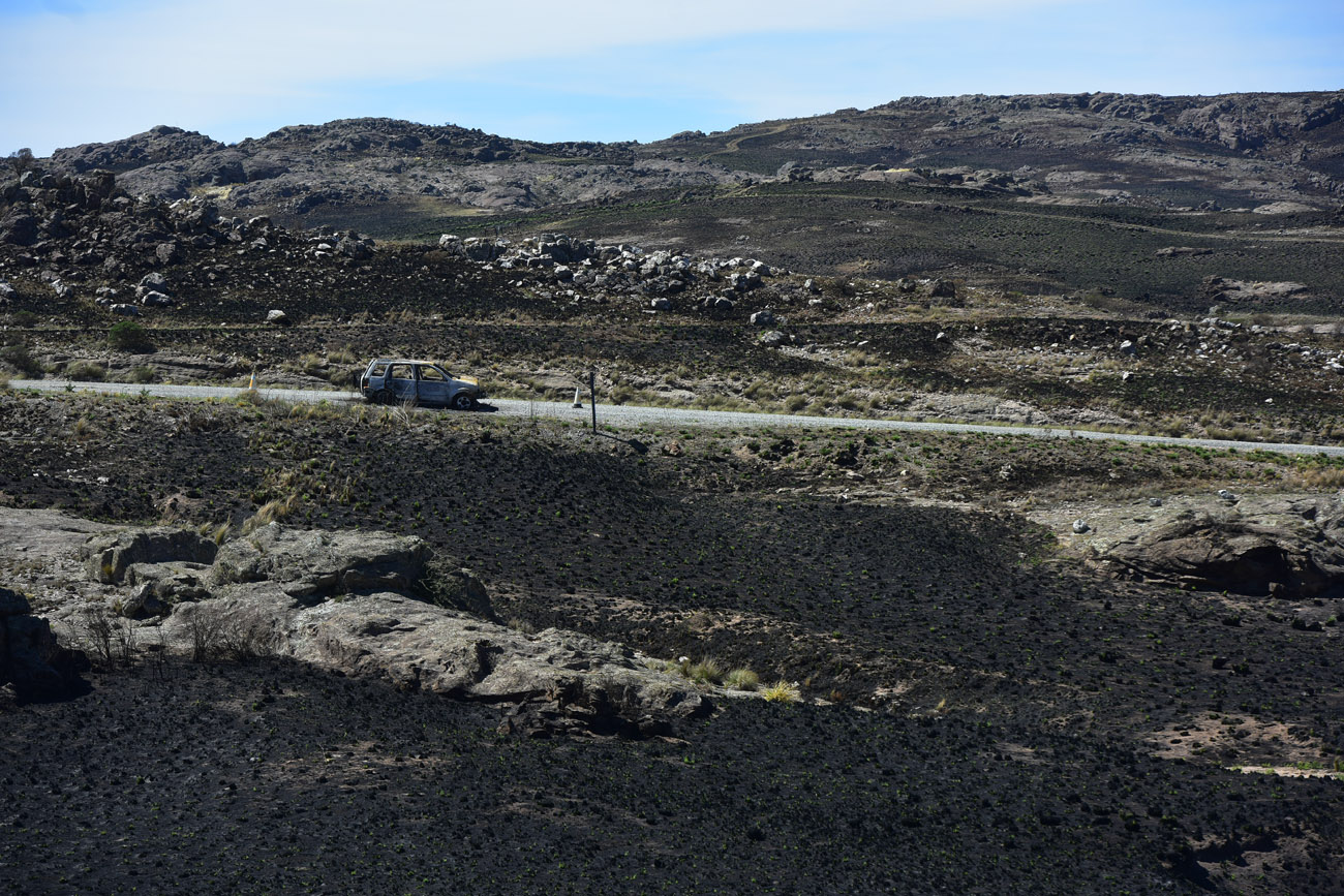 Parque Nacional Quebrada del Condorito, días después del incendio. (Nicolás Bravo / La Voz)