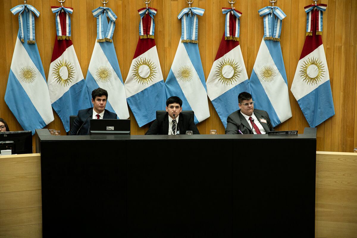 Los jóvenes pudieron poner en práctica los valores del debate parlamentario, para tratar tres proyectos de ley sobre cuestiones de interés nacional.(Foto: Comunicación Legislatura de Córdoba)