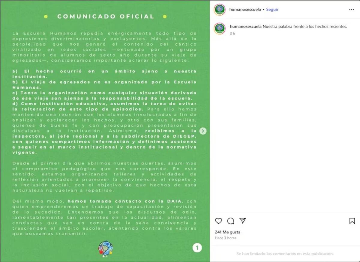 Tras cánticos antisemitas, el colegio de Canning anunció qué medidas tomará