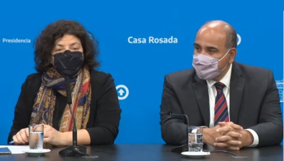 Vizzotti y Manzur, dos de los encargados de dar los anuncios este jueves (Foto: Captura TV).