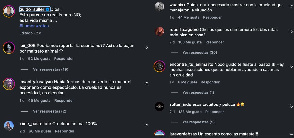 Los comentarios en la publicación de Guido Süller que generó polémica. (Foto: Captura de pantalla)