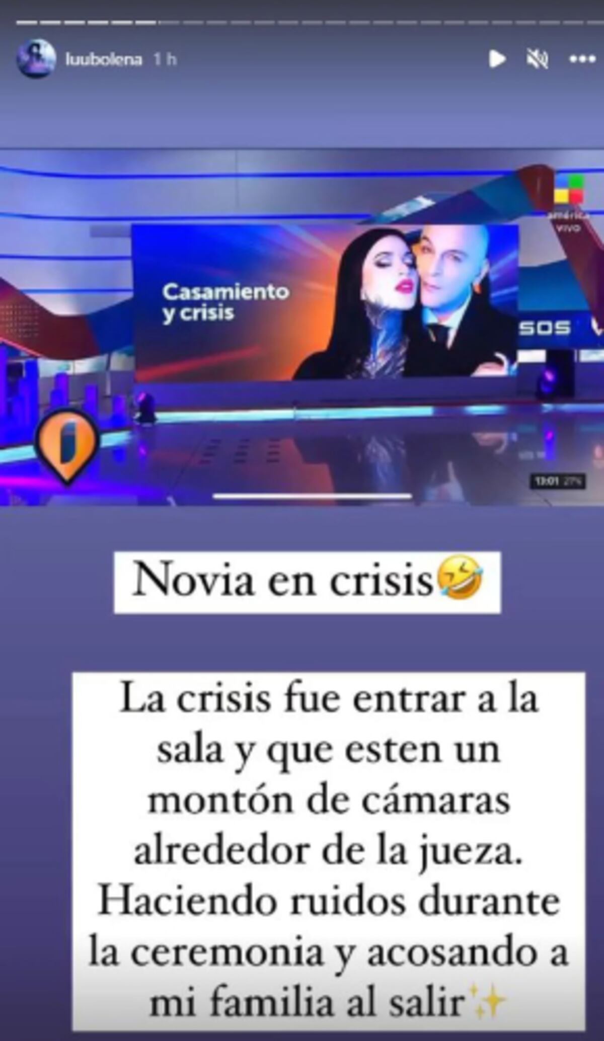El descargo de Luciana Méndez en Instagram. (Captura)