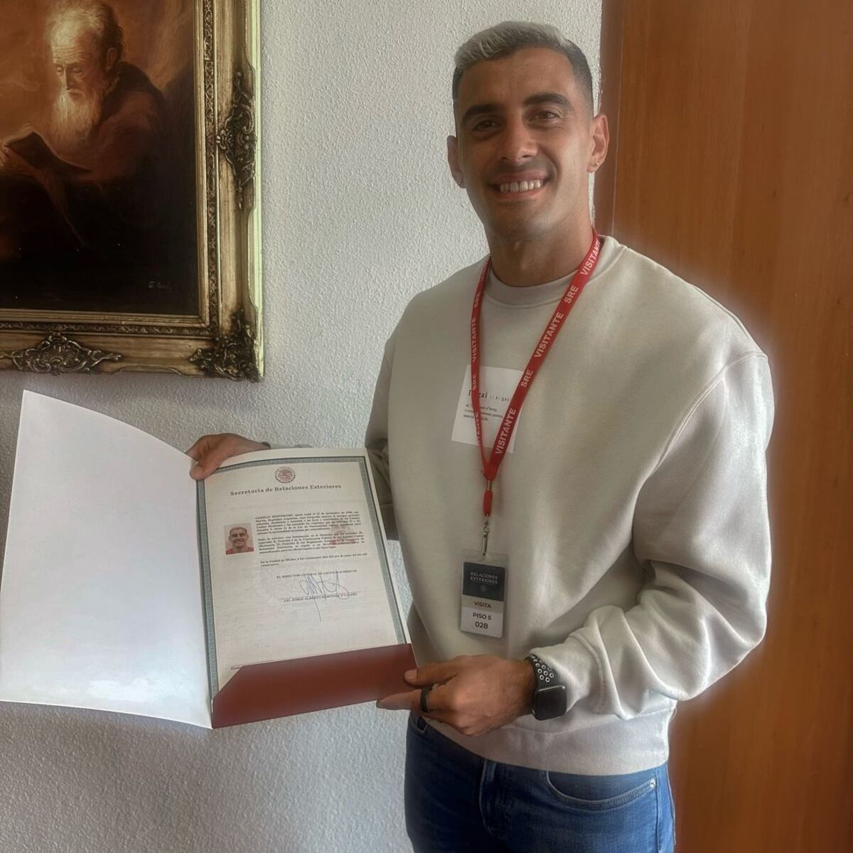 El delantero cordobés Germán Berterame tras nacionalizarse como mejicano. (Instagram @germanberterame).